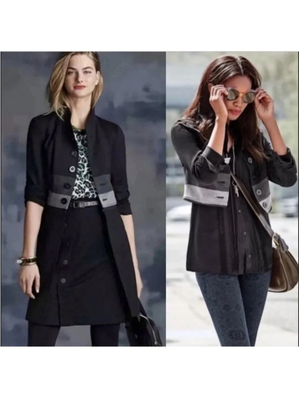 Cabi Convertible Jacket 2-in-1 Trench Cropped Blazer S